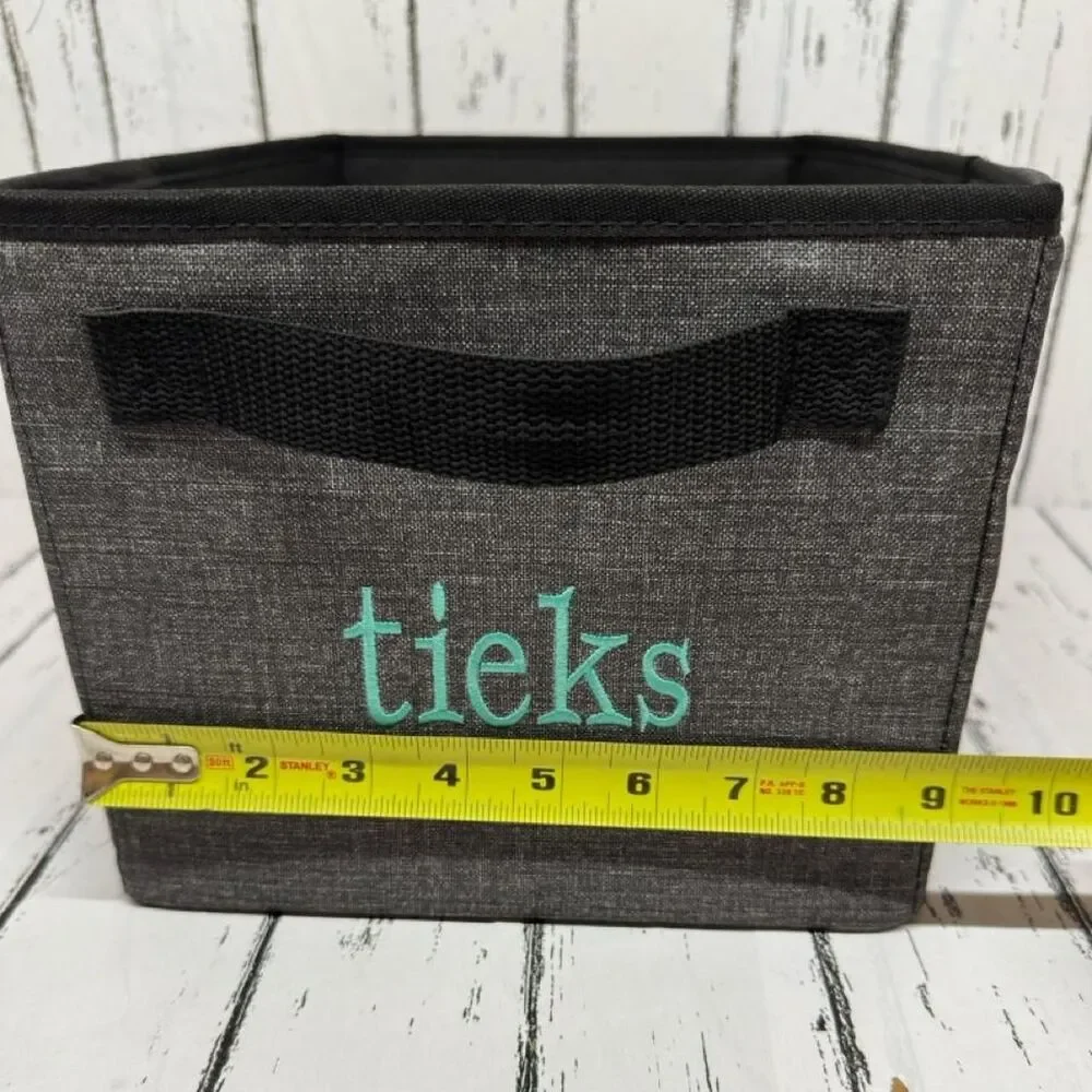 Thirty-One Storage Tote personalized w/ Tieks - Black & Gray